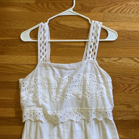J.Crew Tiered Eyelet White Midi Dress - Picture 3 of 7